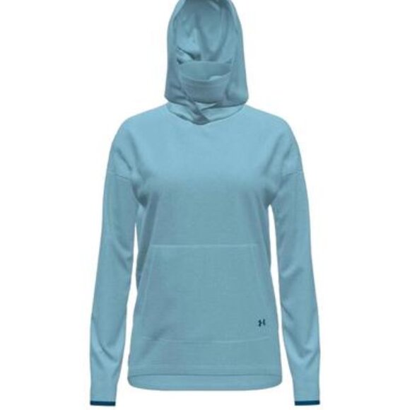 Under Armour Women's Waffle Funnel Hoodie Top Size XS Blizzard Blue NWT - Picture 1 of 4